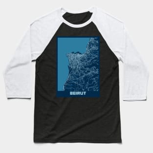 Beirut - Lebanon Peace City Map Baseball T-Shirt